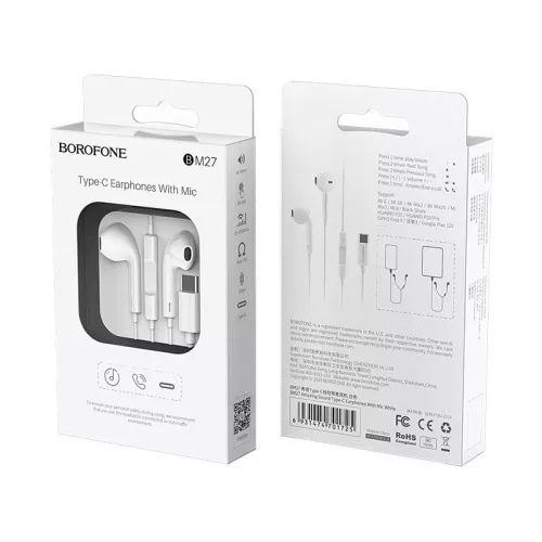 Borofone BM27 Amazing mikrofonos fülhallgató, headset type-c csatlakozóval 1377605