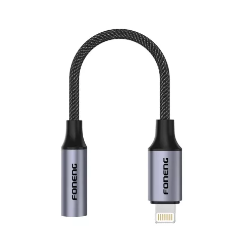 Foneng Audio adapter BM30L Lightning 3,5 mm-es mini jack audio adapter fekete