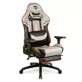   BeMaDa BMD1118B Gamer szék párnával - szürke/fekete/piros- 84 x 52 / 48 x 50 cm
