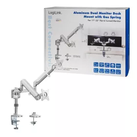   Logilink Kettős monitortartó, 17 32" alumínium, ívelt képernyő (BP0089)