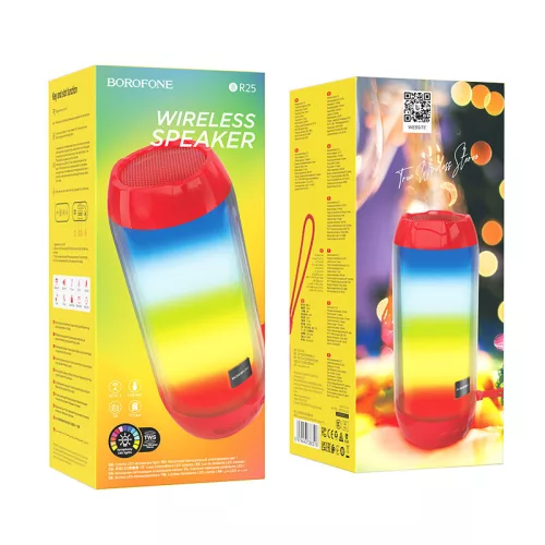 Borofone BR25 Piros Bluetooth hangszóró, Led világítás