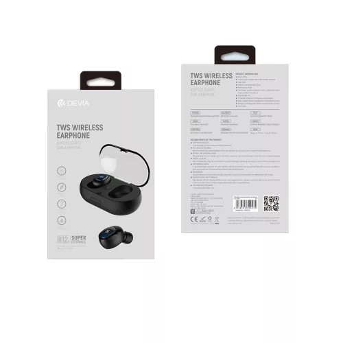 Devia Joypods V2 vezeték nélküli Bluetooth sztereó fülhallgató BT5.0 fekete