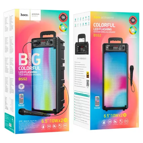 HOCO BS52 Bluetooth party box hangszóró mikrofonnal és távirányítóval 20W