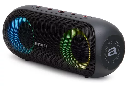 Aiwa BST-650 Hordozható Bluetooth hangszóró Hyper Bass mélyhangokkal (MG) Sötétszürke színben