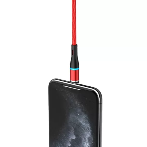 Borofone BU16 USB - Lightning mágneses kábel, 1,2m, 2,4A, piros