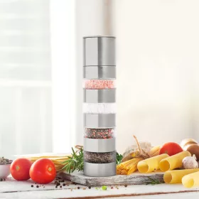   Bewello BW1014 4 az 1-ben fűszerőrlő - rozsdamentes acél - 5 x 21 cm