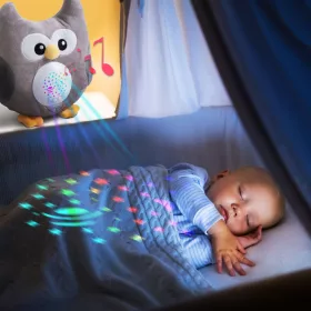 Bewello BW2040 Zenélő, világító plüss bagoly - 3 x AAA