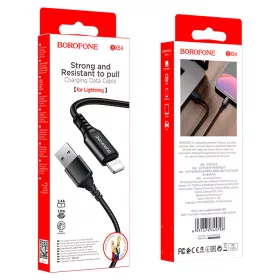   BOROFONE BX54 TEXTIL BORÍTÁSÚ LIGHTNING TÖLTŐ KÁBEL 1M 1427041