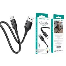   BOROFONE BX54MICROB 100 cm-es szövet borítású micro usb kábel fekete 1380765