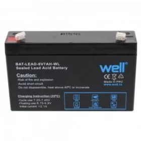 Well BAT-LEAD-6V7AH-WL Akkumulátorok zselés 6V-7Ah