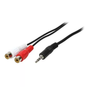   LogiLink Audiokábel, 3,5 mm-es 3 tűs/M-2x RCA/F, fekete, 5 m (CA1045)