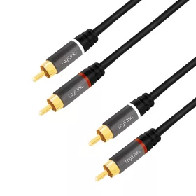   Logilink Audiokábel, 2x RCA/M - 2x RCA/M, fém, 10 m (CA1209)