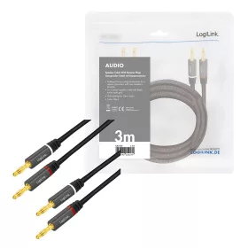   Logilink Audio kábel, 2x2 Banán csatlakozó, fém, 3 m (CA1210)