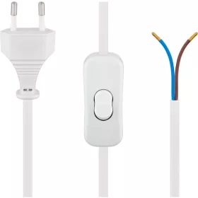   Well CABLE-PWSW-1XEU/2M-WE-WL Kapcsolós hálózati kábel szabad vezeték véggel 2 m, fehér