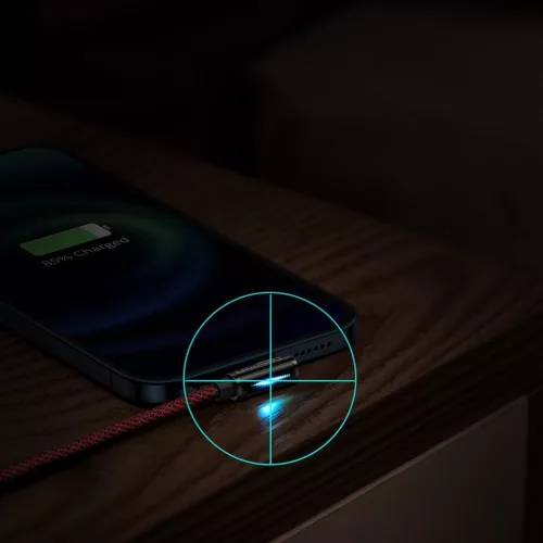 Baseus Legend 90 fokban döntött USB - Lightning kábel 2.4A 1m piros (CACS000009)