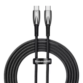   Baseus CADH000801 Glimmer Series USB-C apa - USB-C apa Adat és töltőkábel - Fekete (2m)