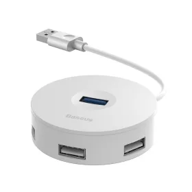   Baseus Multi HUB Round Box USB 3.0 to 1x USB3.0 + 3x USB2.0 Fehér (CAHUB-F02)