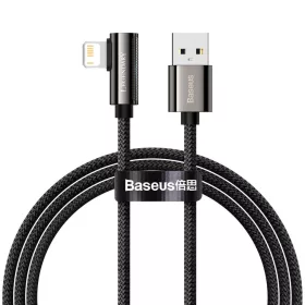   Baseus CALCS-01 Legend Series Lightning derékszögű USB-kábel, 2,4A, 1 m (fekete)