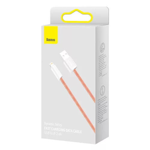 Baseus CALD000407 Dynamic Series USB-A apa 2.0 - Lightning apa Adat és töltőkábel - Narancssárga (1m)