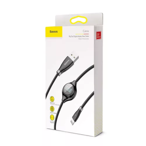 Baseus CALEYE-01 Big Eye USB apa - Lightning apa Adat- és töltőkábel 1m - Fekete