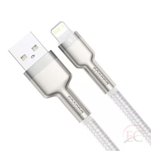 Baseus Lightning kábel, Cafule Series Metal adatkábel, 2.4A, 1m, fehér CALJK-A02