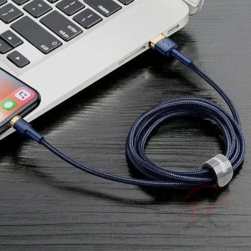 Baseus Cafule CALKLF-CV3 USB Lightning adat- és töltőkábel, 1.5A, 2m, sötétkék-a