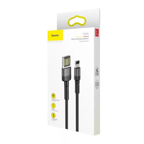 Baseus Cafule (Special) lightning kábel 1m 2.4A – fekete (CALKLF-GG1)