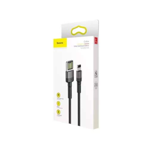 Baseus CALKLF-HG1 Cafule USB 2.0 apa - Lightning apa Adat- és töltőkábel 2m - Fekete/Szürke