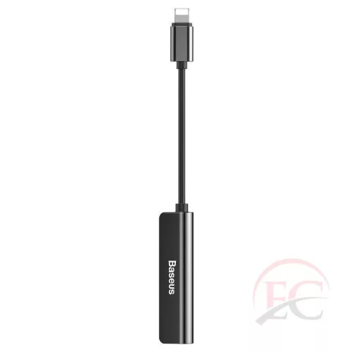 Baseus CALL52-01 audio adapter Lightning / mini jack 3.5mm, 2x Lightning, fekete