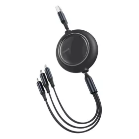   Baseus CAMLT-MJ01 Bright Mirror 3-in-1 Micro-USB/Lighting/USB-C kábel 3.5A 1.2m, fekete