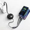 Baseus CAMLT-MJ01 Bright Mirror 3-in-1 Micro-USB/Lighting/USB-C kábel 3.5A 1.2m, fekete