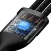 Baseus Flash Series 3 az 1-ben USB-kábel USB-C + micro USB + Lightning 100W 1.2m fekete (CASS030001)