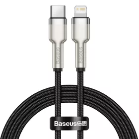  Baseus Cafule Metal Type-C/Lightning kábel, 20W, 25cm, PD - CATLJK-01, Fekete