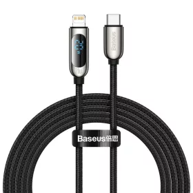   Baseus USB Type C - Lightning kábel 20W PD kijelzővel 2m fekete (CATLSK-A01)