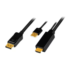   Logilink HDMI-kábel, A/M + USB-A/M-DP/M, UHD 4K/30 Hz, 2 m (CH0091)