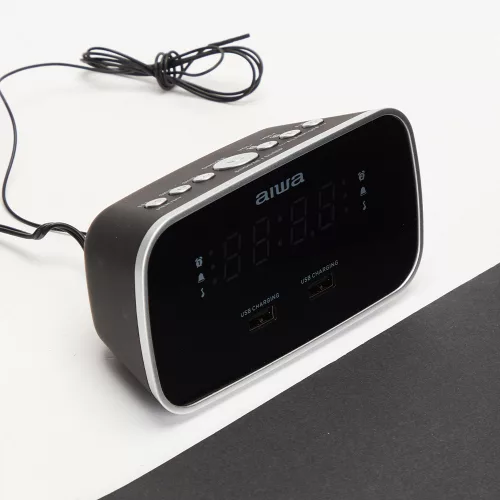 Aiwa CRU-19BK Ébresztőórás Rádió – Stílus és Funkcionalitás a Kényelmes Reggelért, fekete színben