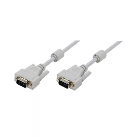   Logilink VGA kábel, HD15/M - HD15/M, 1080p, 2x ferrit, szürke, 5 m (CV0027)