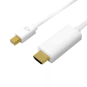   Logilink DisplayPort kábel, mDP/M-HDMI-A/M, 4K/30 Hz, fehér, 2 m (CV0123)