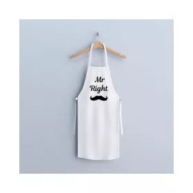   DA00282A Konyhai kötény - "Mr. Right" felirattal - 80 x 70 cm - 200 gsm