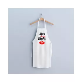   DA00282B Konyhai kötény - "Mrs. Always Right" felirattal - 80 x 70 cm - 200 gsm