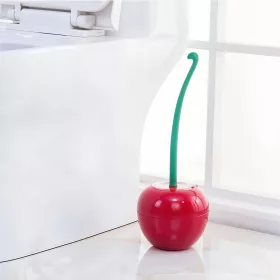DA01112 Cseresznye alakú WC kefe tartóval - piros
