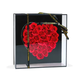   DA01202 Műrózsák szívalakban díszdobozban - LED-es - 29 x 29 x 6,2 cm