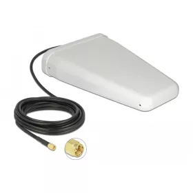   Delock LTE-antenna, SMA-csatlakozódugó, 7 - 9 dBi kétirányú, csatlakozókábellel (RG-58, 5 m), fehér, (DL-12001)