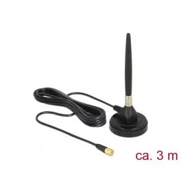   Delock GSM antenna SMA-dugó 3 dBi irányítatlan, rögzített, mágneses talppal és csatlakozókábellel (R (DL-12421)