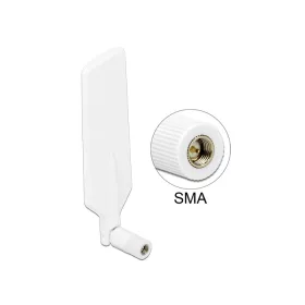   Delock LTE WLAN Dual Band antenna SMA 1 ~ 4 dBi minden irányú, forgatható, rugalmas csuklóval fehér (DL-12430)
