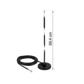   Delock GSM antenna SMA-dugó 7 dBi irányítatlan, rögzített, mágneses talppal és csatlakozókábellel (R (DL-12432)