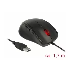   Delock Ergonomikus tervezésu, öt gombos, USB-s optikai egér - balkezeseknek (DL-12548)