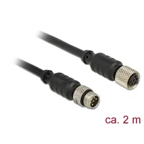   Delock M8 érzékelő / működtető kábel 6 tűs apa 6 tűs anya vízálló 2 m Delock (DL-12640)