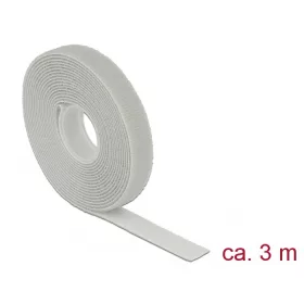  Delock Hurkolható rögzítők, 3 m x 13 mm (H x Sz) tekercs, szürke (DL-18275)