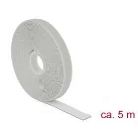   Delock Hurkolható rögzítők, 5 m x 13 mm (H x Sz) tekercs, szürke (DL-18276)